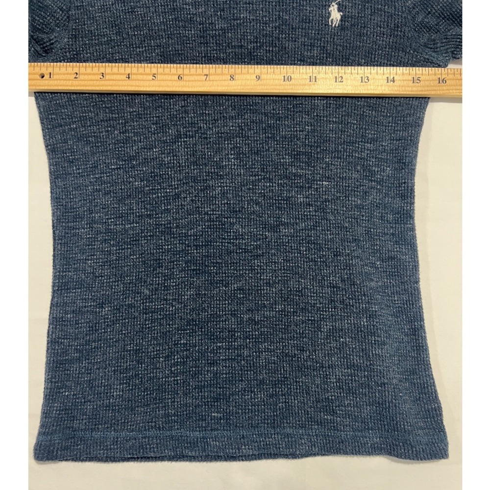 Polo Ralph Lauren Waffle Knit Thermal Mens Small Blue Pony Logo Shirt E06 - Picture 4 of 7